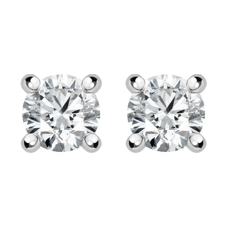 18ct White Gold 0.60ct Diamond Solitaire Stud Earrings