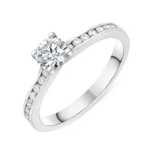 18ct White Gold 0.63ct Diamond Shoulder Solitaire Ring