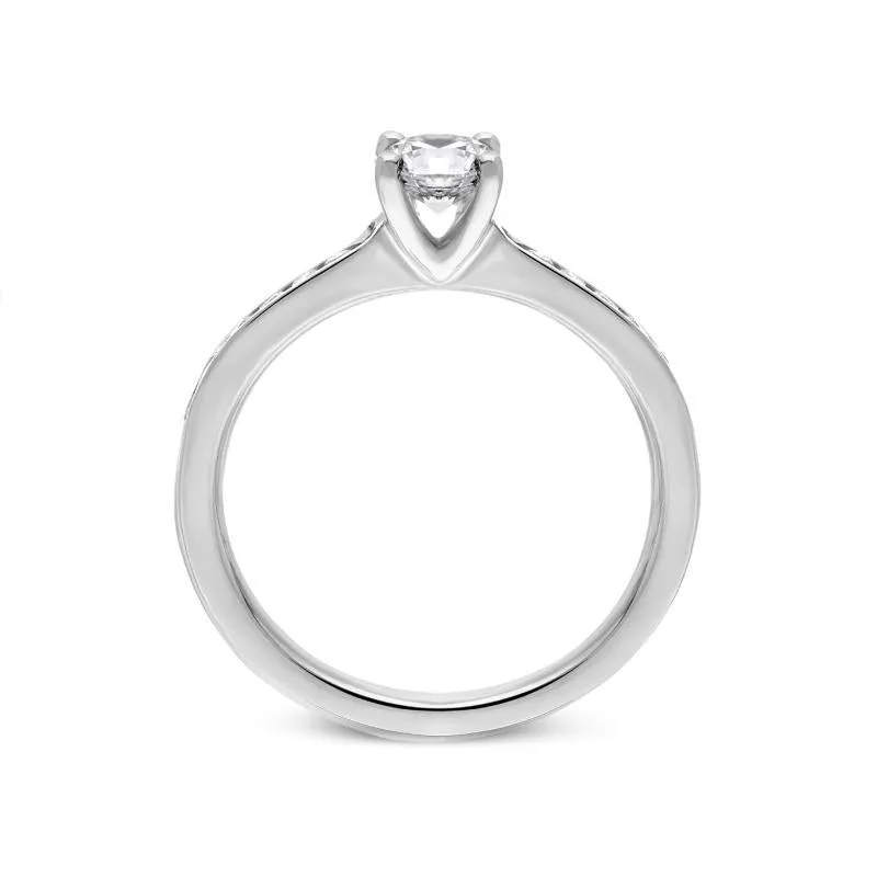 18ct White Gold 0.63ct Diamond Shoulder Solitaire Ring