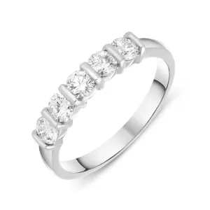 18ct White Gold 0.70ct Diamond Half Eternity Ring