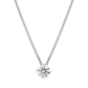 18ct White Gold 0.70ct Diamond Round Brilliant Cut Solitaire Slider Pendant