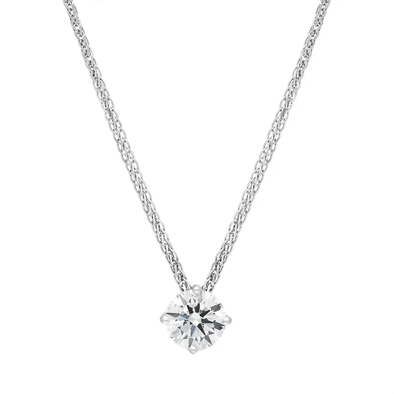 18ct White Gold 0.70ct Diamond Round Brilliant Cut Solitaire Slider Pendant