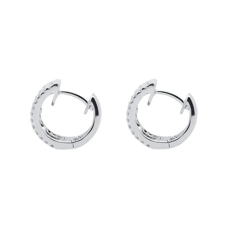 18ct White Gold 0.70ct Rainbow Sapphire Diamond Hoop Earrings