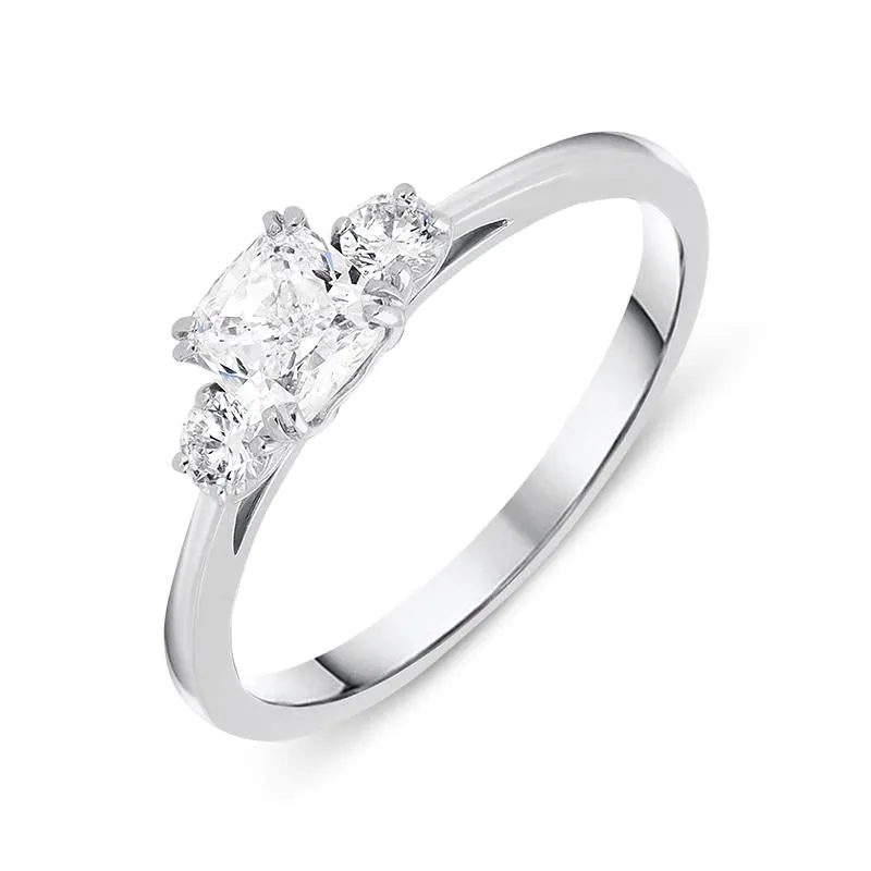 18ct White Gold 0.71ct Diamond Trilogy Ring