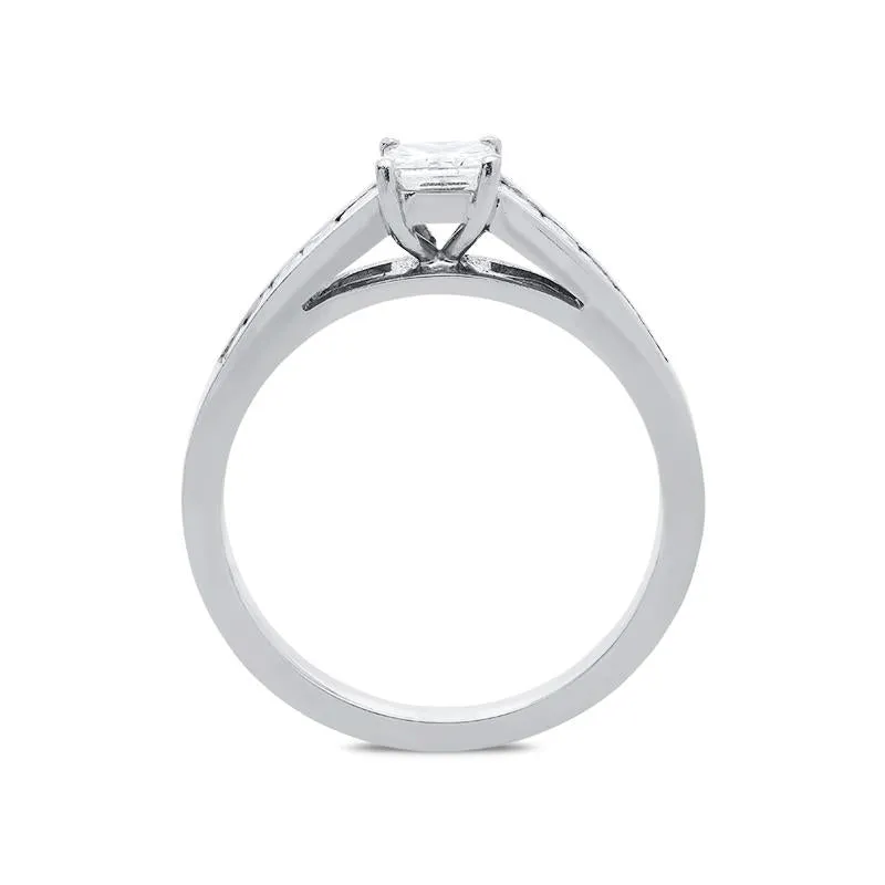 18ct White Gold 0.78ct Diamond Princess Cut Solitaire Ring