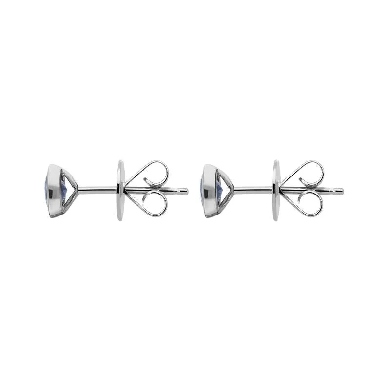 18ct White Gold 0.88ct Aquamarine Solitaire Stud Earrings