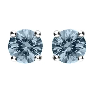 18ct White Gold 0.93ct Aquamarine Solitaire Stud Earrings