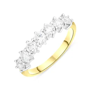 18ct White Gold 1.12ct Diamond Seven Stone Half Eternity Ring