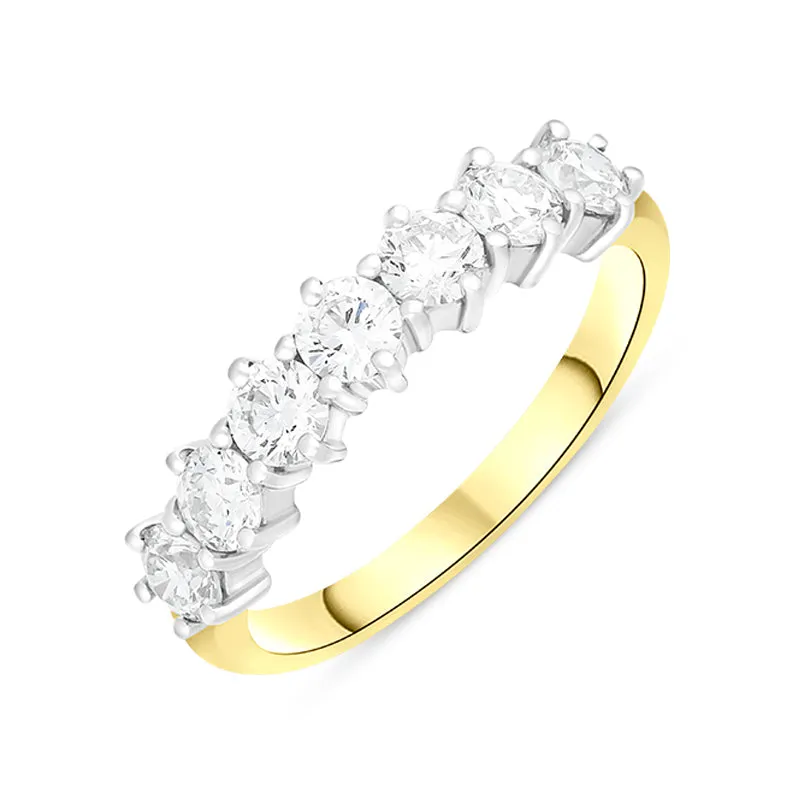 18ct White Gold 1.12ct Diamond Seven Stone Half Eternity Ring