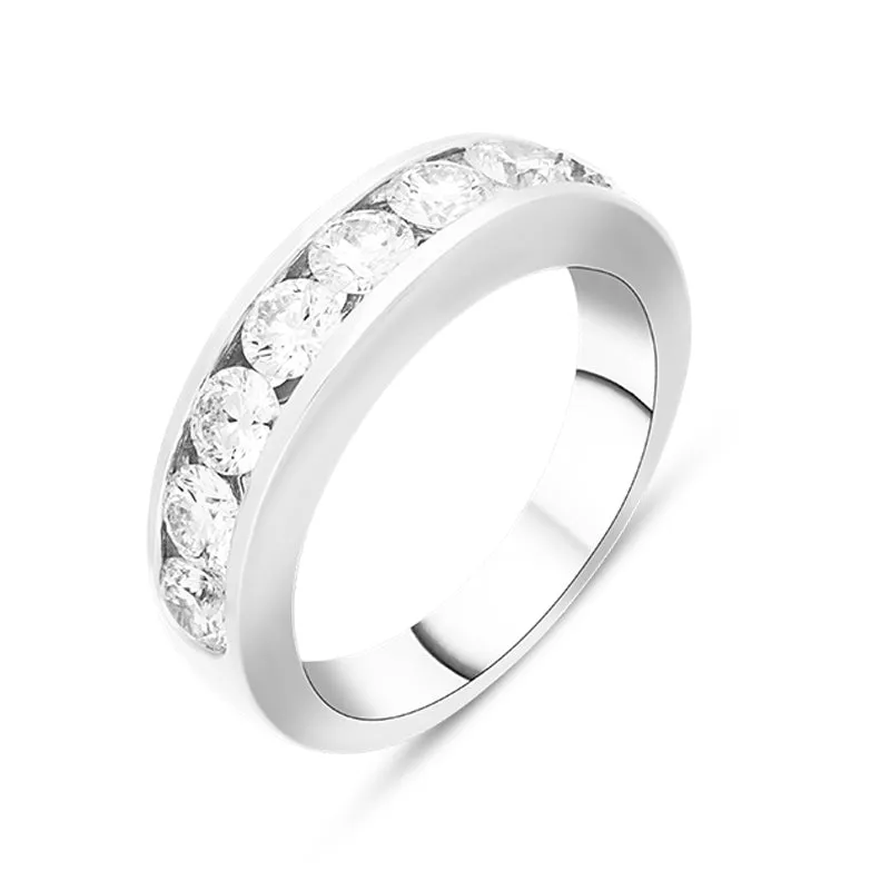 18ct White Gold 1.14ct Diamond Channel Set Half Eternity Ring