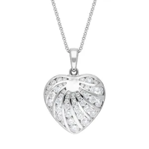 18ct White Gold 1.19ct Diamond Heart Necklace