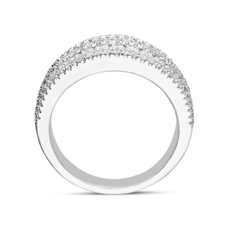 18ct White Gold 1.24ct Diamond Cluster Eternity Ring