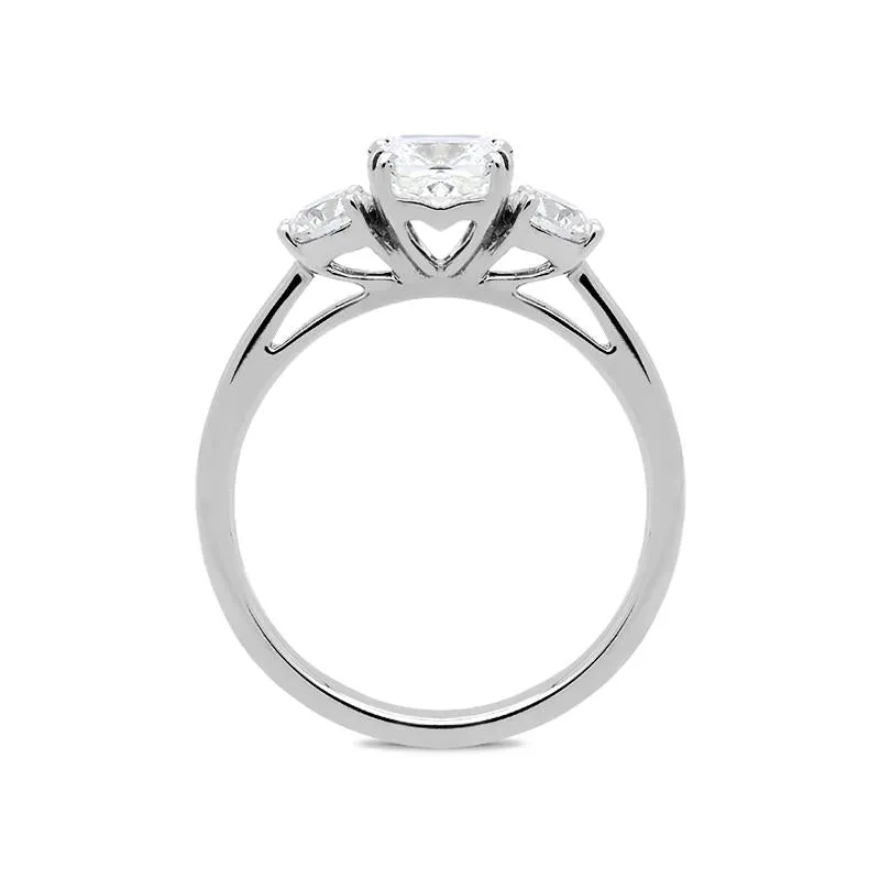 18ct White Gold 1.38ct Diamond Trilogy Ring