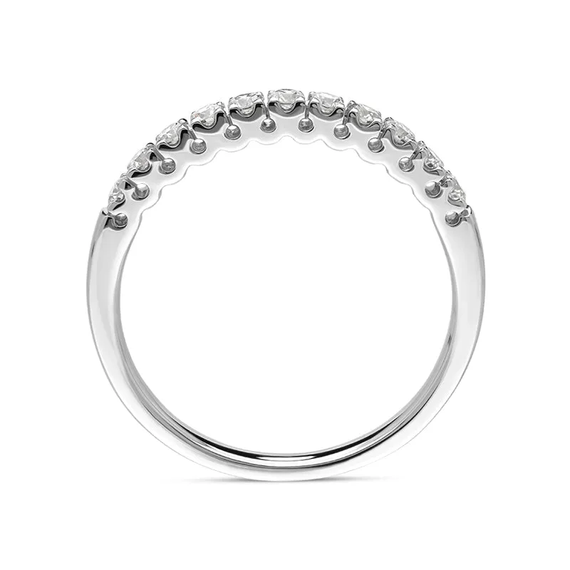 18ct White Gold Diamond Eleven Stone Half Eternity Ring