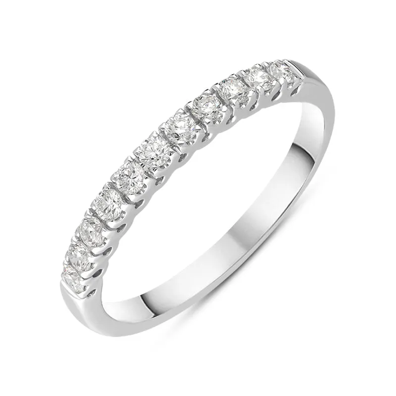 18ct White Gold Diamond Eleven Stone Half Eternity Ring