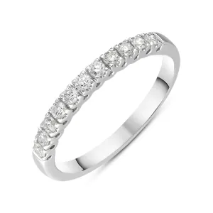 18ct White Gold Diamond Eleven Stone Half Eternity Ring
