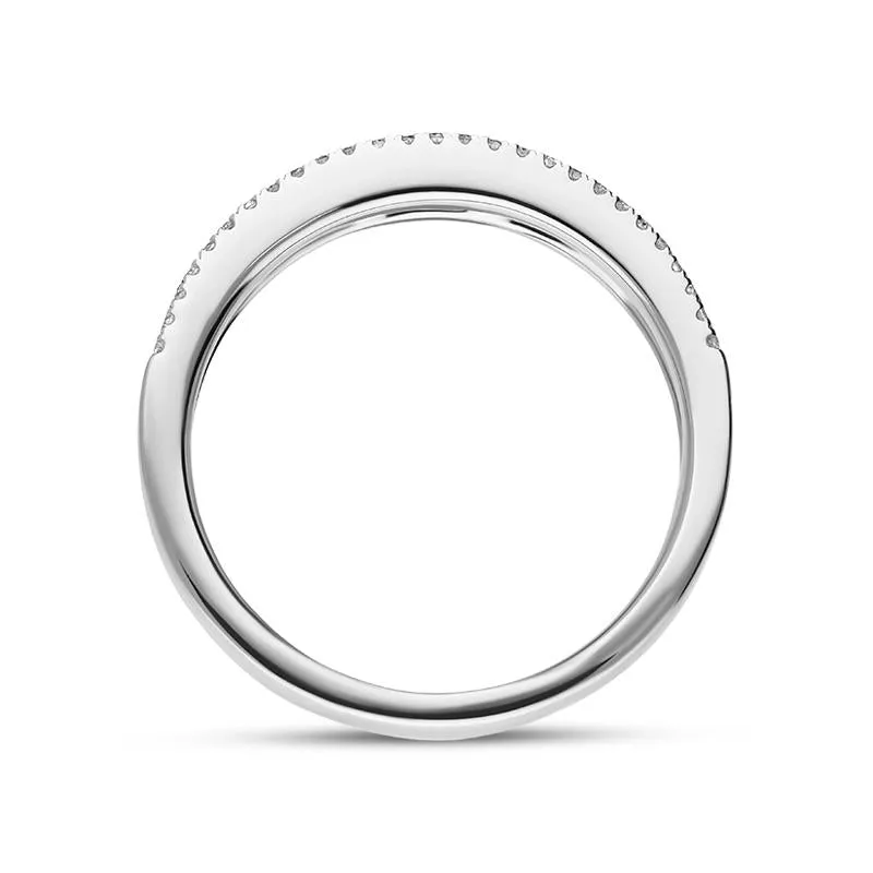 18ct White Gold Diamond Princess Cut Half Eternity Ring