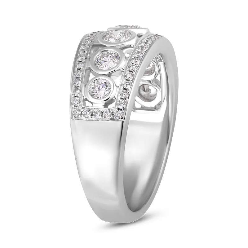 18ct White Gold Diamond Seven Stone Half Eternity Ring