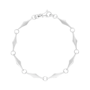 18ct White Gold Rhombus Handmade Bracelet