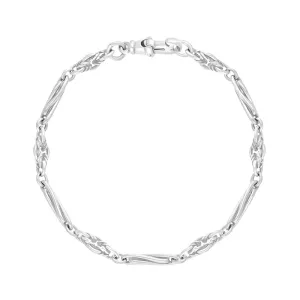 18ct White Gold Twist Byzantine Handmade Bracelet