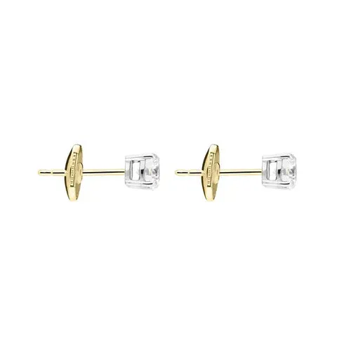 18ct White Yellow Gold 0.50ct Diamond Solitaire Stud Earrings