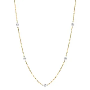 18ct Yellow and White Gold 0.48ct Diamond Chain Link Necklace