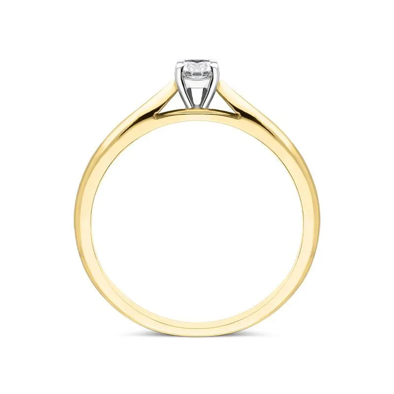 18ct Yellow Gold 0.15ct Brilliant Cut Diamond Solitaire Ring