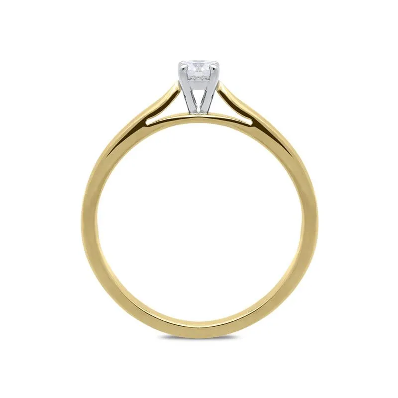 18ct Yellow Gold 0.16ct Diamond Solitaire Ring
