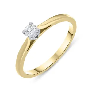 18ct Yellow Gold 0.16ct Diamond Solitaire Ring