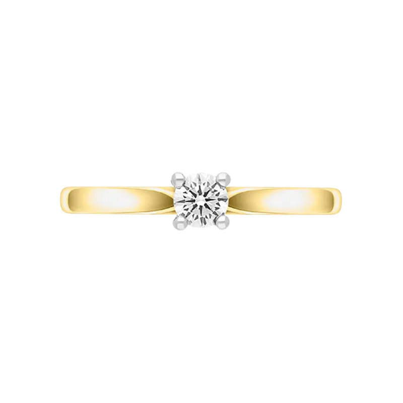 18ct Yellow Gold 0.20ct Diamond Brilliant Cut Solitaire Ring