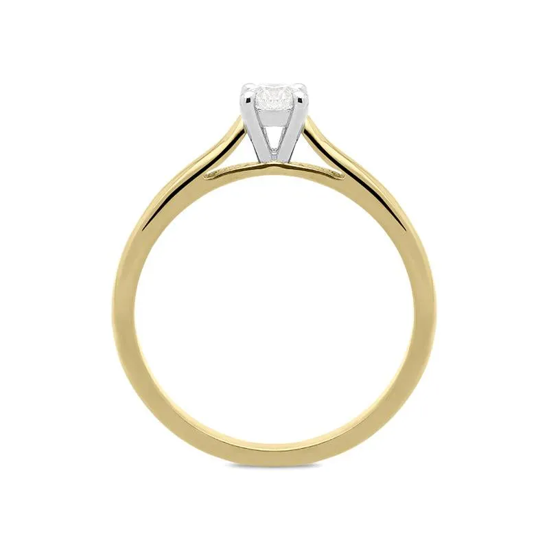 18ct Yellow Gold 0.25ct Diamond Brilliant Cut Solitaire Ring