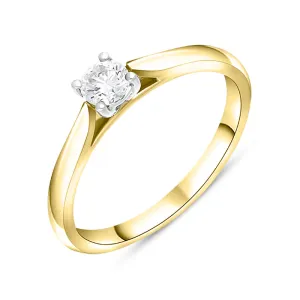 18ct Yellow Gold 0.25ct Diamond Brilliant Cut Solitaire Ring