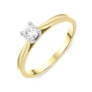 18ct Yellow Gold 0.25ct Diamond Brilliant Cut Solitaire Ring