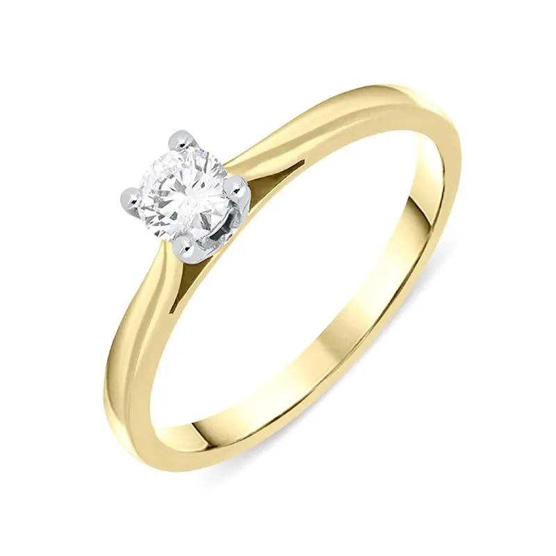18ct Yellow Gold 0.25ct Diamond Brilliant Cut Solitaire Ring