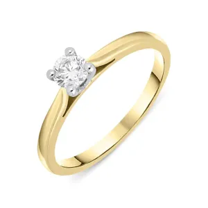 18ct Yellow Gold 0.25ct Diamond Brilliant Cut Solitaire Ring