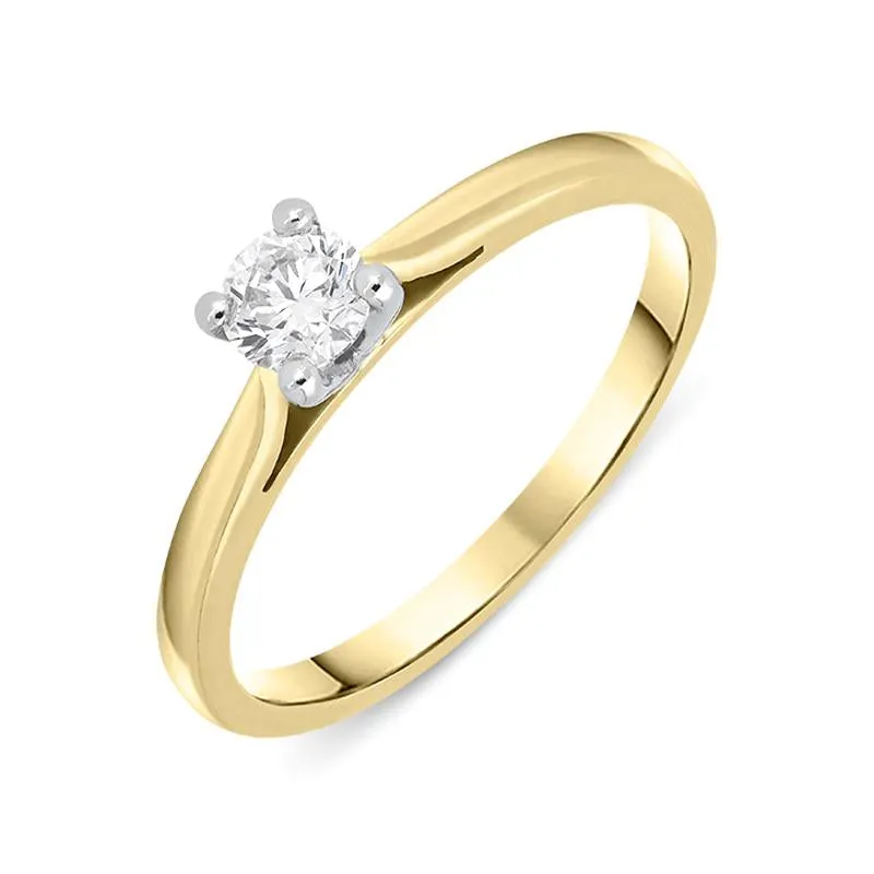 18ct Yellow Gold 0.25ct Diamond Brilliant Cut Solitaire Ring
