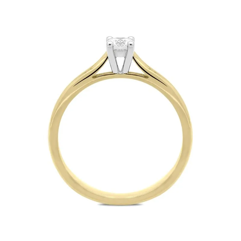 18ct Yellow Gold 0.25ct Diamond Brilliant Cut Solitaire Ring