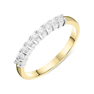 18ct Yellow Gold 0.25ct Diamond Claw Set Wedding Eternity Ring