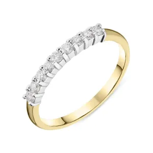 18ct Yellow Gold 0.26ct Diamond Claw Set Wedding Eternity Ring