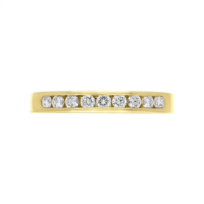 18ct Yellow Gold 0.30ct Diamond Nine Stone Channel Set Eternity Ring