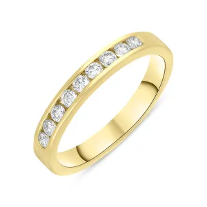 18ct Yellow Gold 0.30ct Diamond Nine Stone Channel Set Eternity Ring