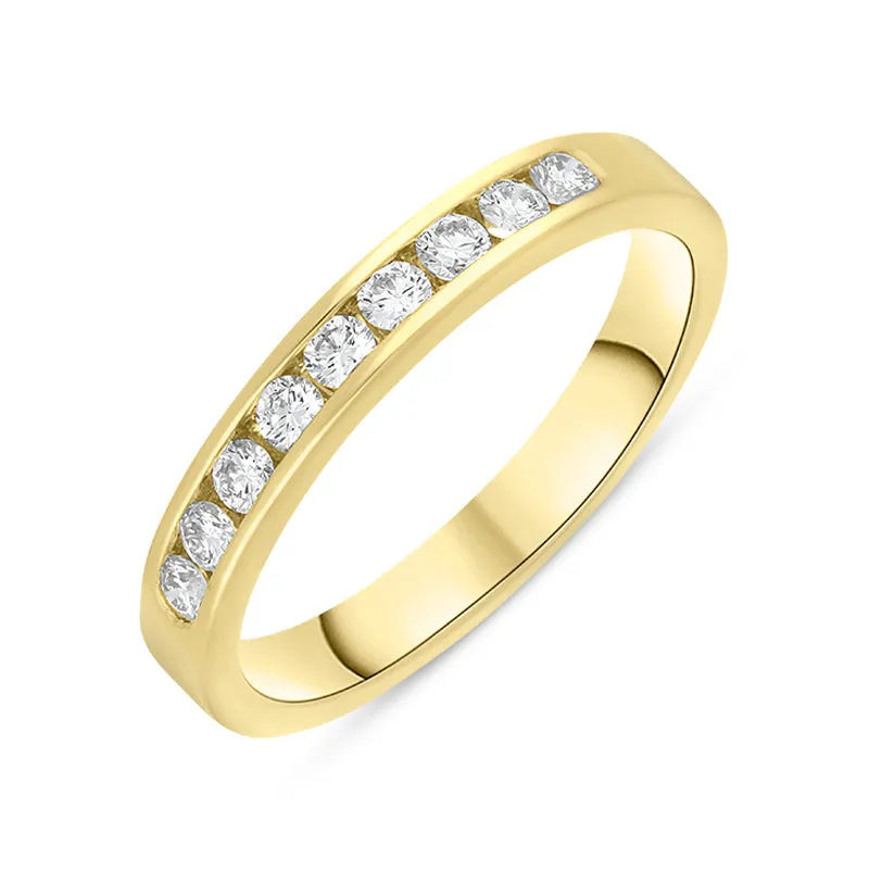 18ct Yellow Gold 0.30ct Diamond Nine Stone Channel Set Eternity Ring