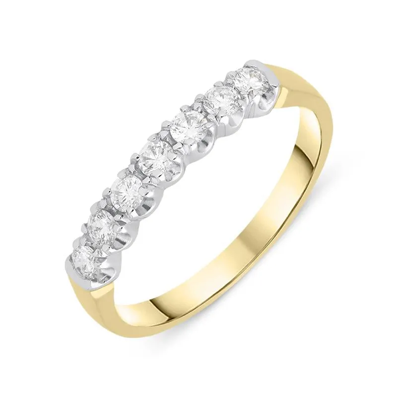 18ct Yellow Gold 0.31ct Diamond Brilliant Cut Wedding Half Eternity Ring