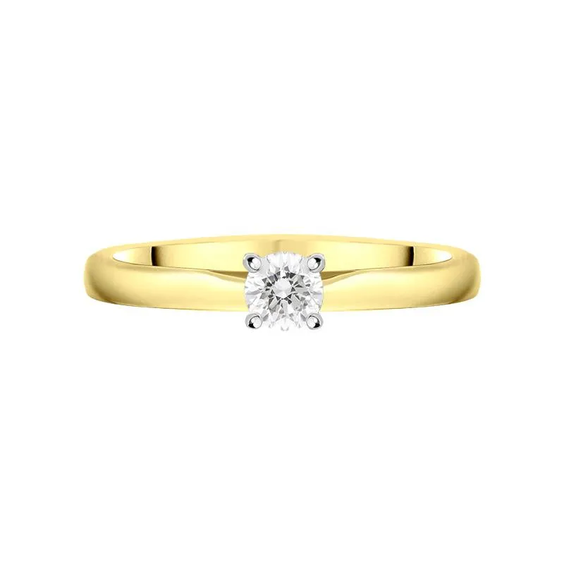 18ct Yellow Gold 0.33ct Diamond Brilliant Cut Solitaire Ring