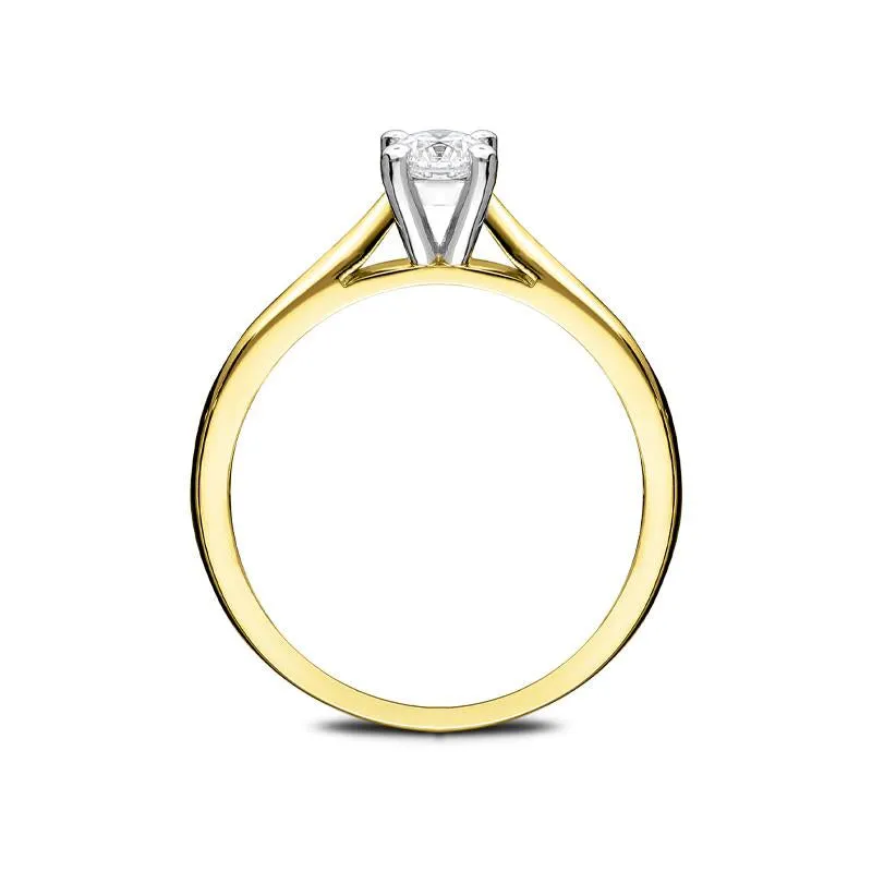 18ct Yellow Gold 0.33ct Diamond Brilliant Cut Solitaire Ring