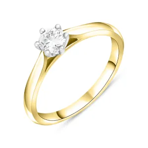 18ct Yellow Gold 0.33ct Diamond Round Brilliant Cut Solitaire Ring