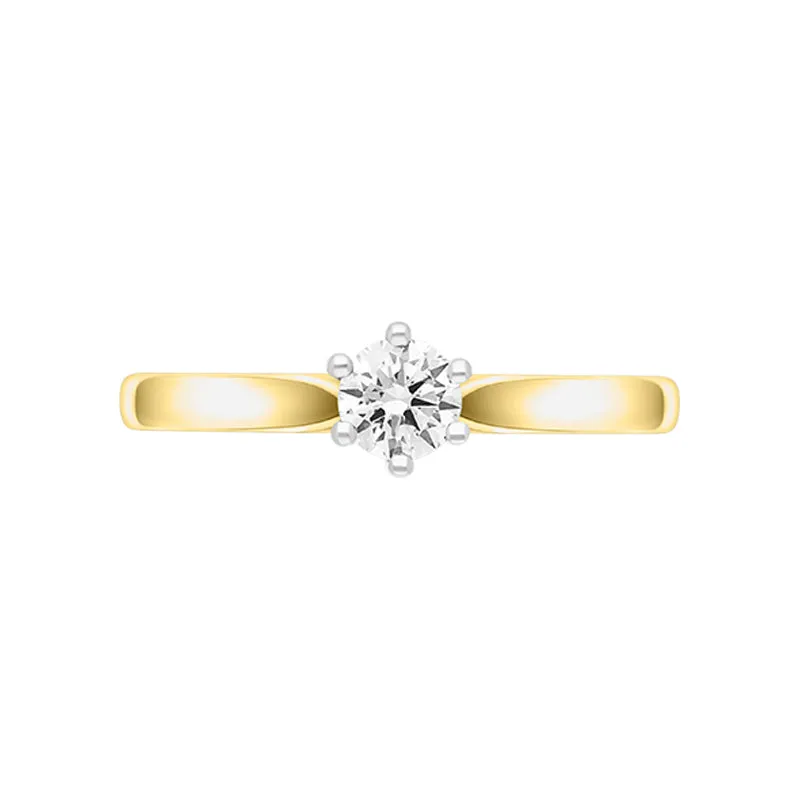 18ct Yellow Gold 0.33ct Diamond Round Brilliant Cut Solitaire Ring