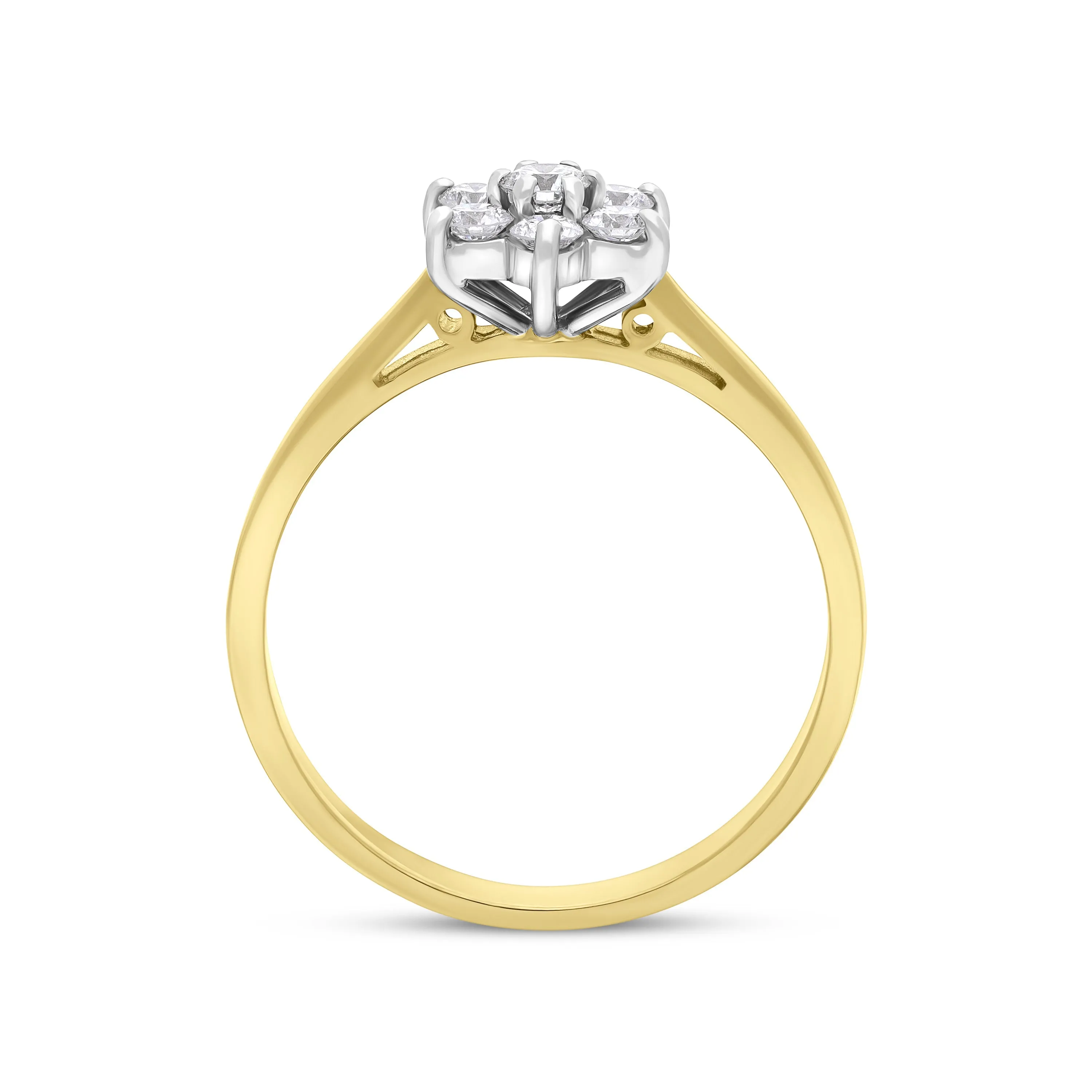 18ct Yellow Gold 0.34ct Diamond Cluster Ring