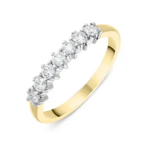18ct Yellow Gold 0.35ct Diamond Claw Set Wedding Eternity Ring