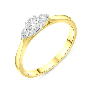 18ct Yellow Gold 0.35ct Diamond Three Stone Ring